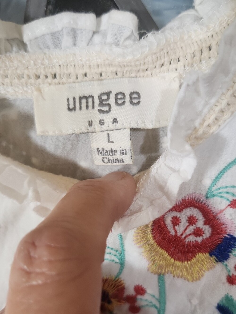 Umgee White Mini Dress with Red, Yellow & Blue Floral Embroidery 🌟call out - Picture 2 of 16